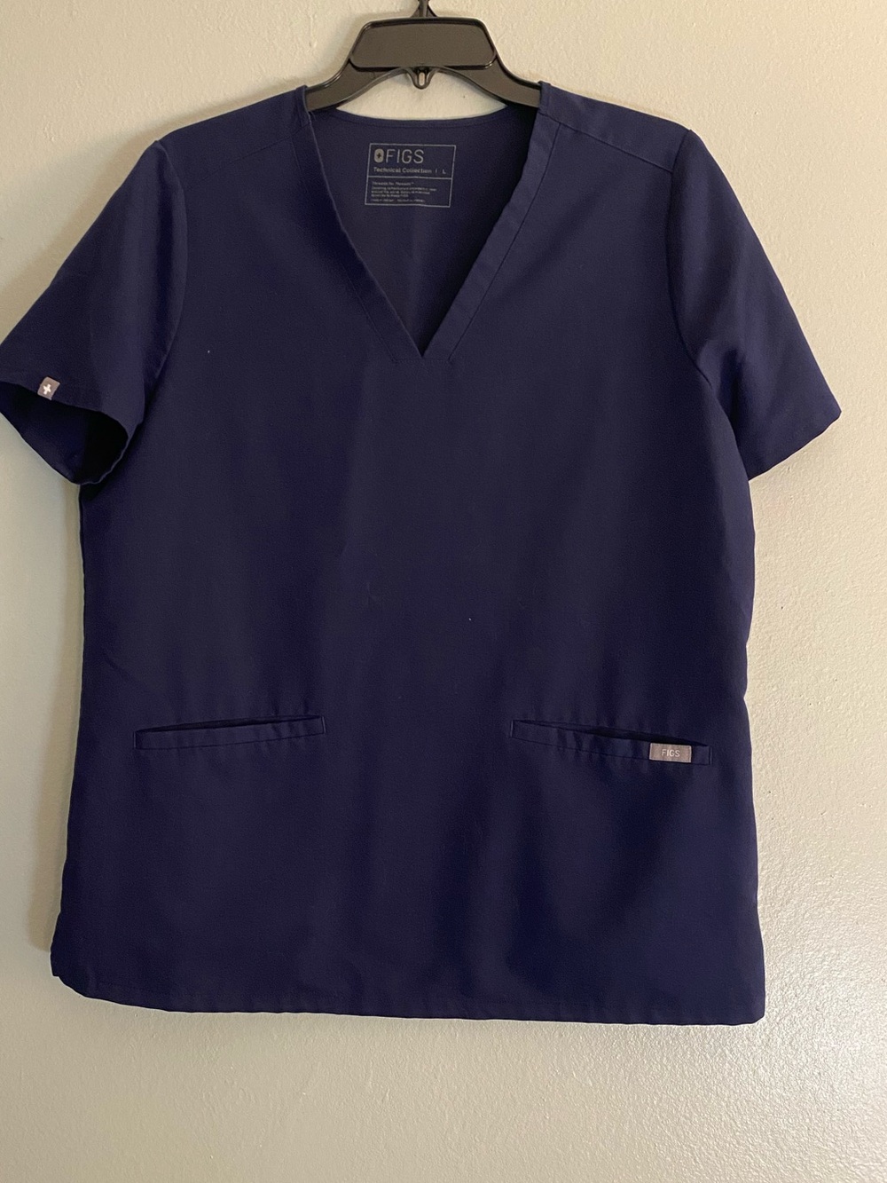 Figs Navy V-Neck Scrub Top - Navy